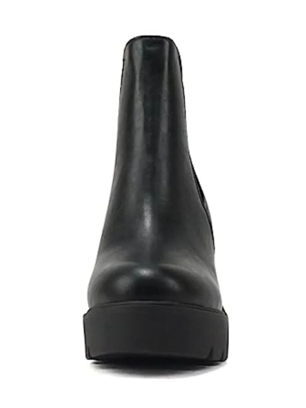 Lug Sole High Heel Chelsea Ankle Boot w/ Elastic Gore